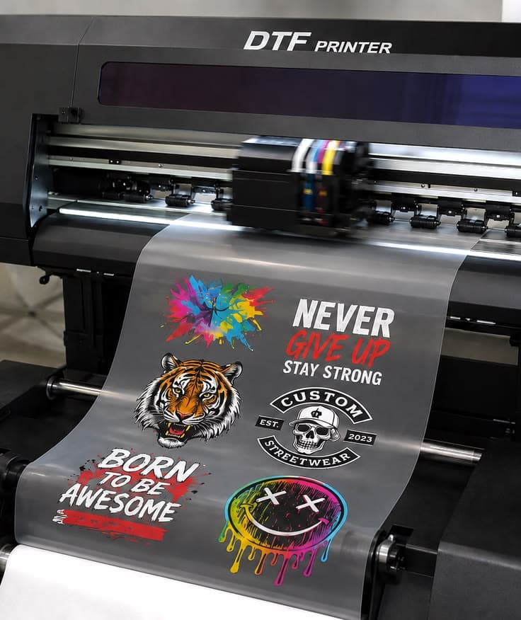 DTF (Direct to Film) printed design on custom apparel