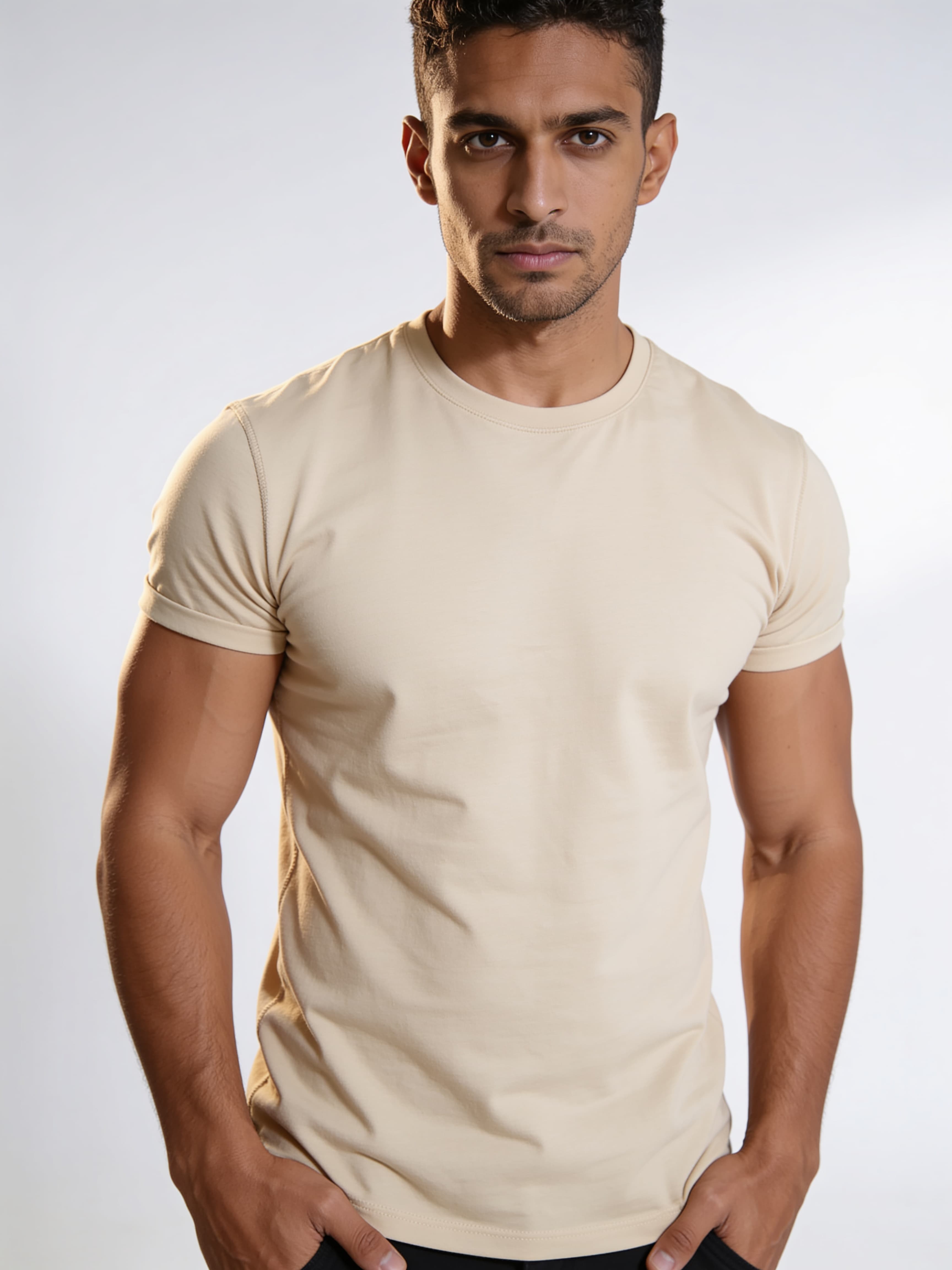 Cotton Bio Wash Round Neck T-Shirt — 180 GSM view 1