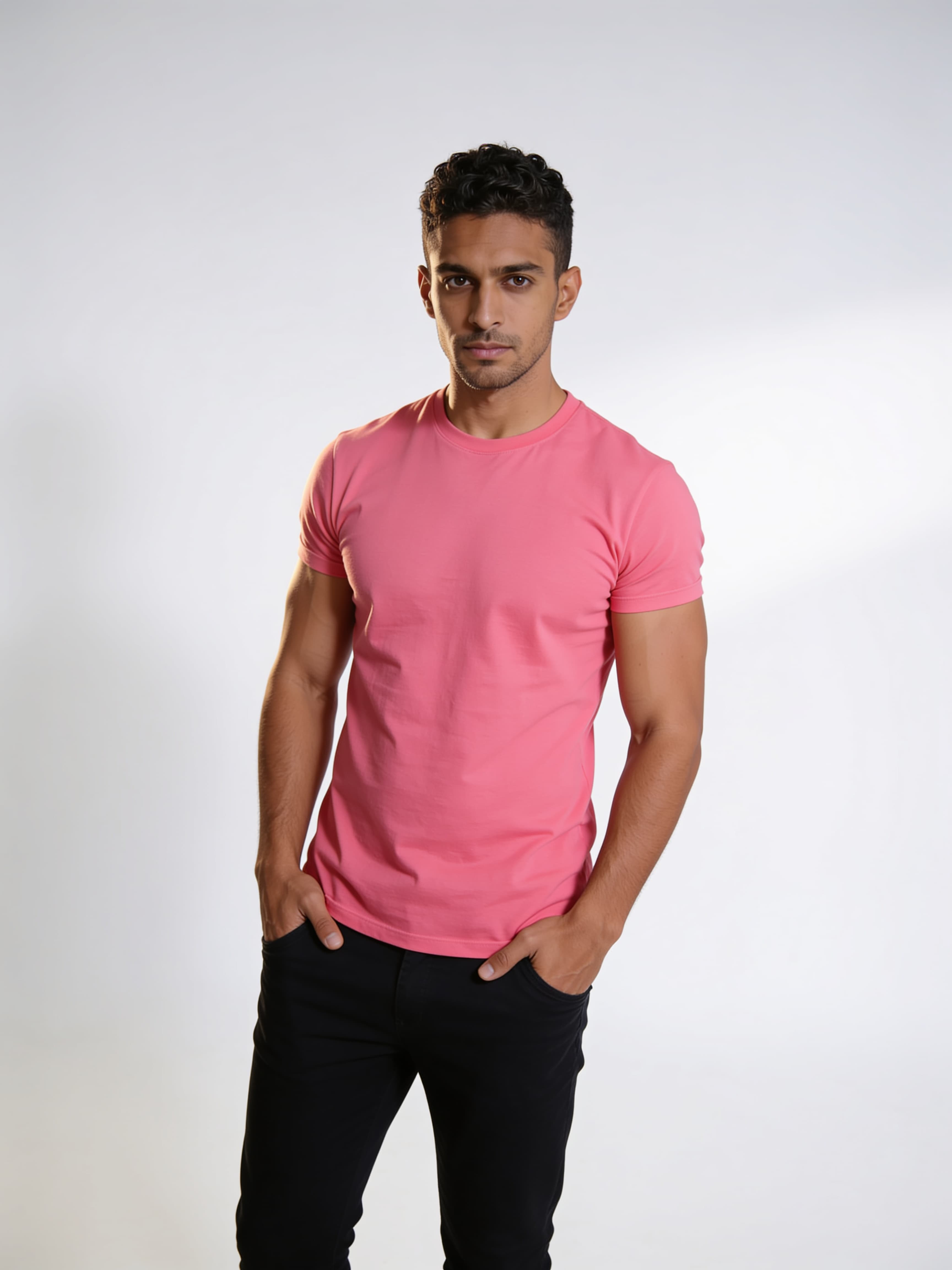 Premium Cotton Round Neck T-Shirt — 220 GSM Bio Wash view 1
